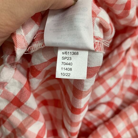 Loft Ann Taylor Gingham Button Up Shirt Women Petite XSP Extra Small Shirttail - Picture 10 of 12